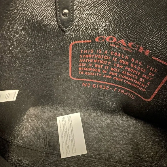 NWT Coach Signature Tote with Yellow Dinosaur Design Bag - Picture 9 of 9